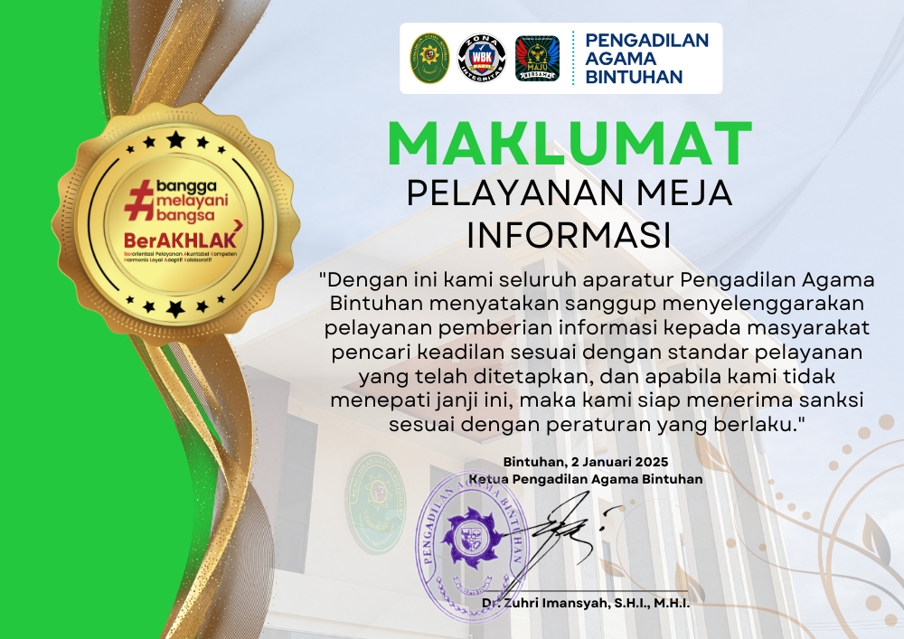 Maklumat Pelayanan Meja Informasi 2025