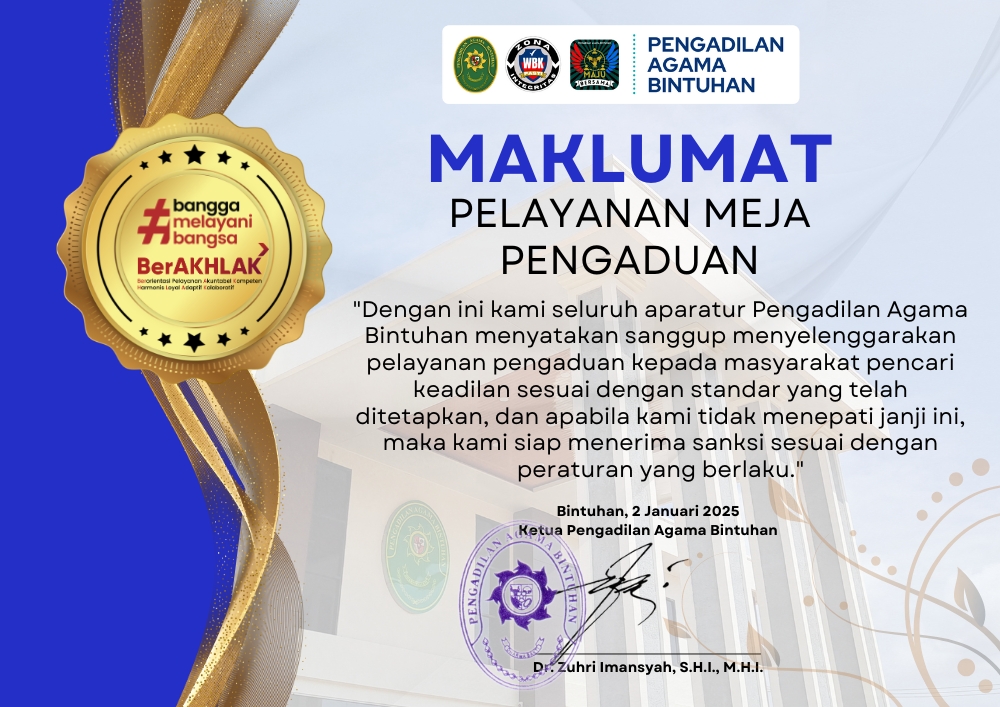 Maklumat Pelayanan Meja Pengaduan 2025