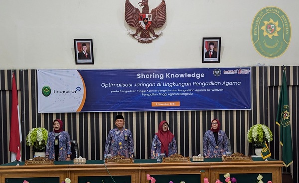 111 PA BINTUHAN IKUTI SHARING KNOWLEDGE OPTIMALISASI JARINGAN PADA PENGADILAN TINGGI AGAMA BENGKULU
