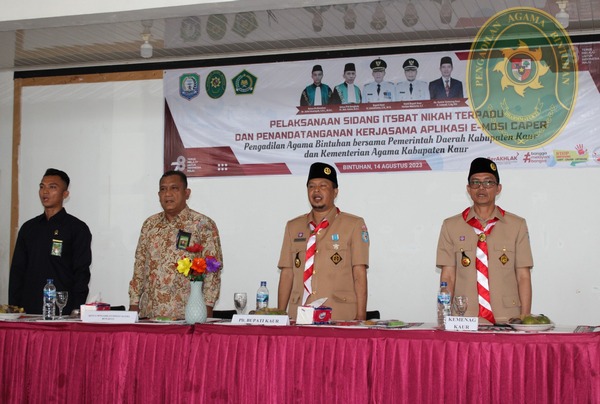 54 PA BINTUHAN GELAR SIDANG ISBAT NIKAH TERPADU SEKALIGUS PENANDATANGANAN MOU E MOSI CAPER