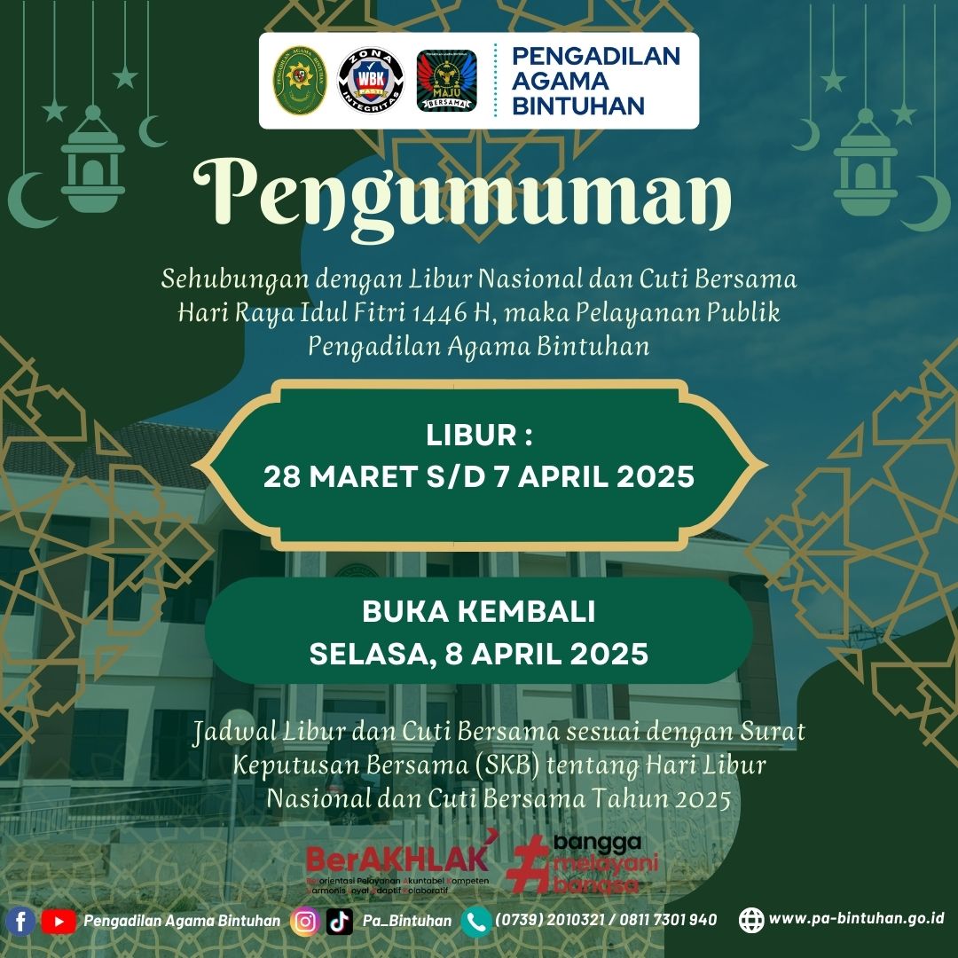 Pengumuman Cuti Idul Fitri 2025